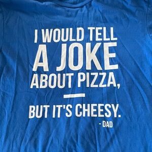 Blue Graphic T-Shirt with dad pizza humor